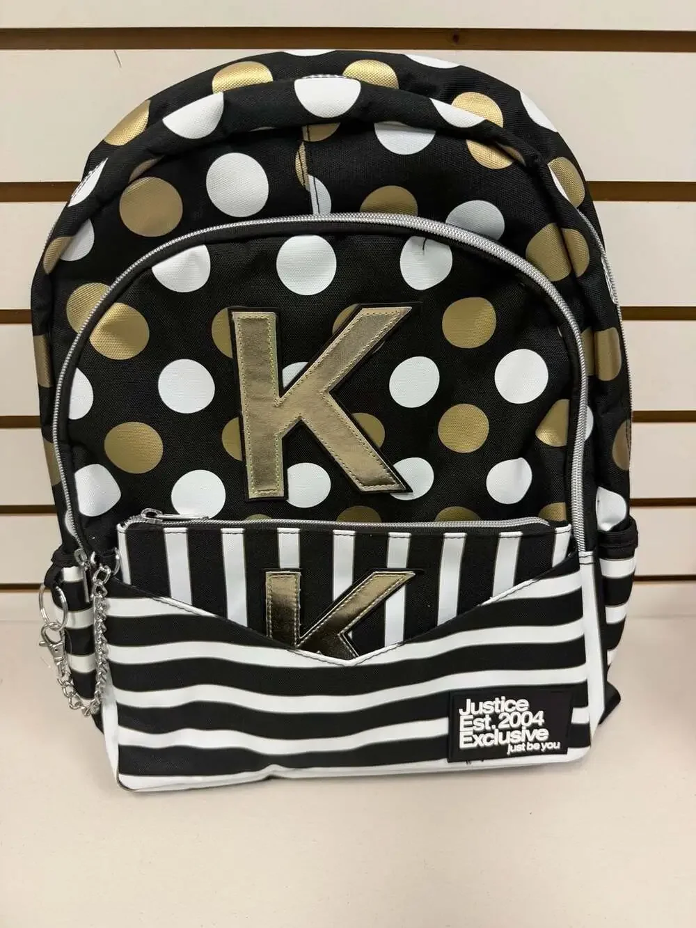 Justice Girls Initial 'K' Backpack and Matching Wristlet Set NWT